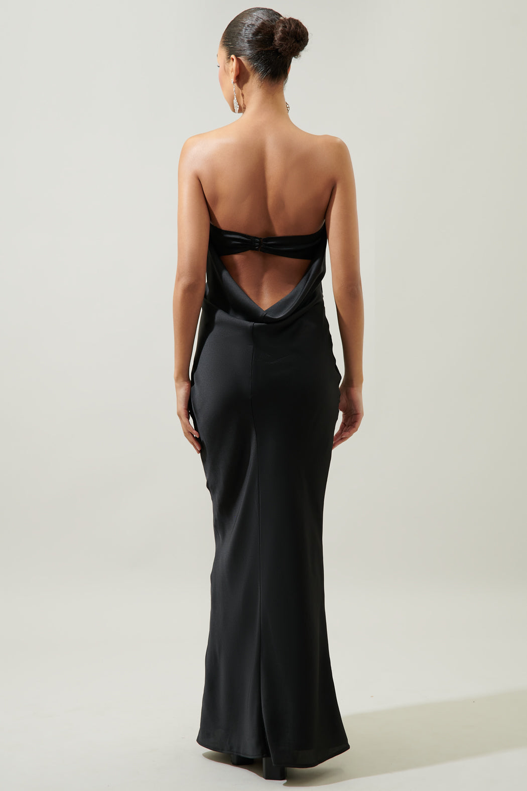 Infinite Strapless Open Back Satin Convertible Maxi Dress TAUPE / XS by Sugarlips Infinite Strapless Open Back Satin Convertible Maxi Dress TAUPE / XS by Sugarlips