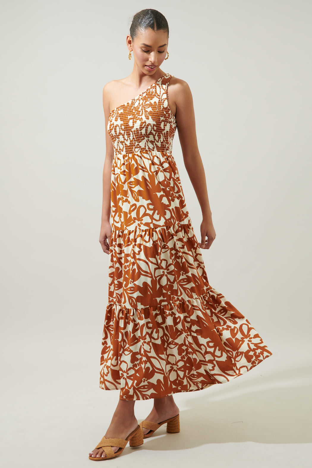 orange caramel dress Caramel Square Neck Textured Slip Mini Dress