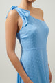 Kismet Chiffon Dot One Shoulder Midi Dress