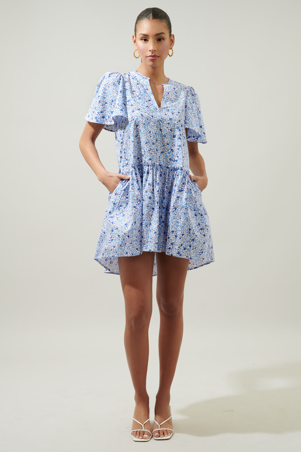 carmine mini dress Carmine Mini Dress, Dusty Blue M