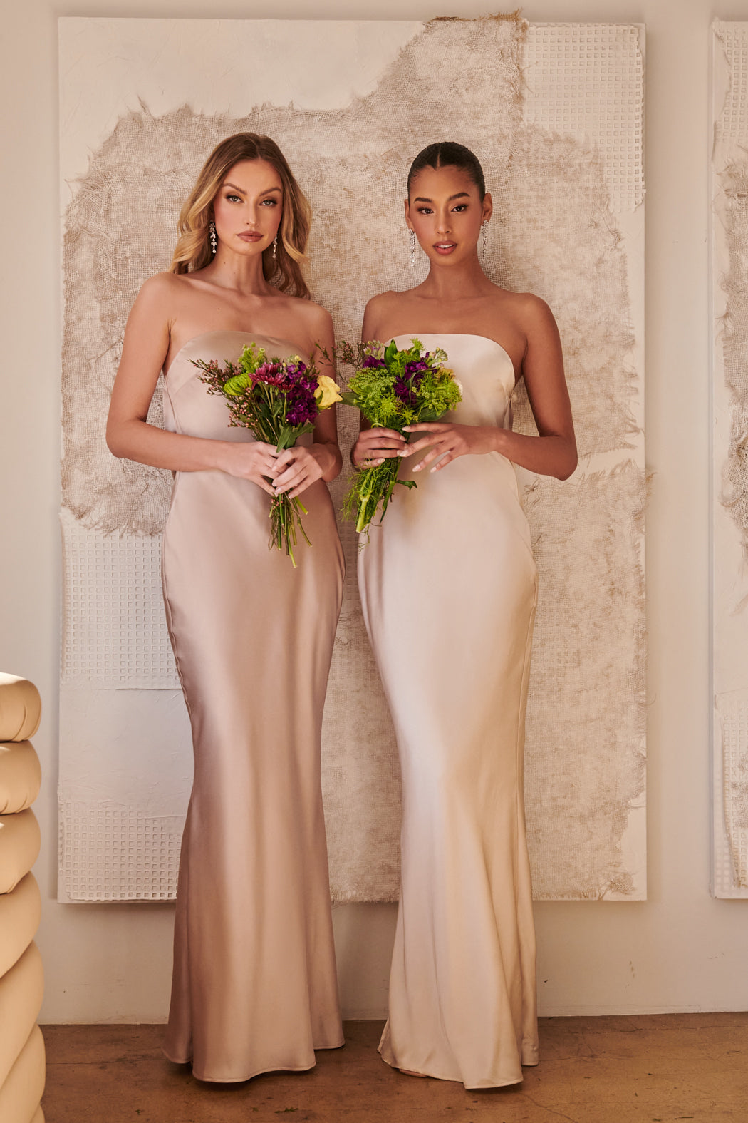 Infinite Strapless Open Back Satin Convertible Maxi Dress TAUPE / XS by Sugarlips Infinite Strapless Open Back Satin Convertible Maxi Dress TAUPE / XS by Sugarlips