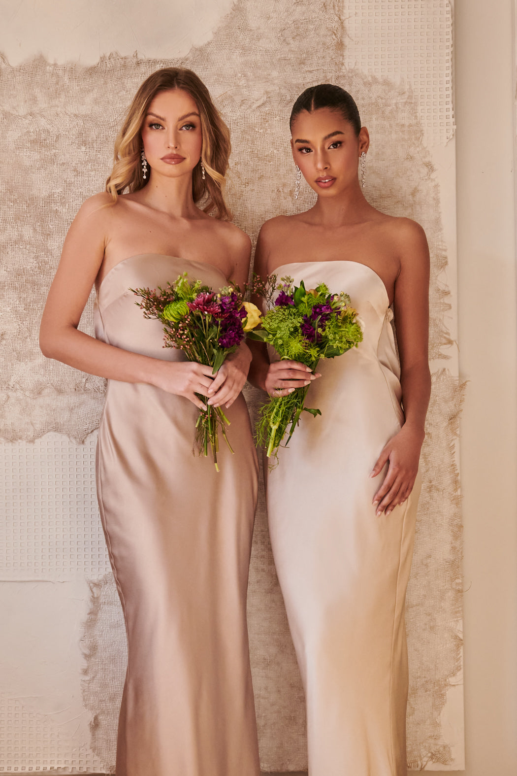 Infinite Strapless Open Back Satin Convertible Maxi Dress Taupe / Xs by Sugarlips Infinite Strapless Open Back Satin Convertible Maxi Dress Taupe / Xs by Sugarlips