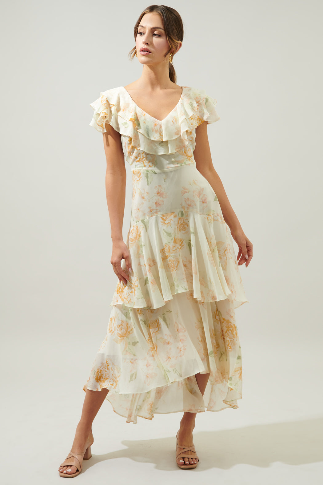 Once Upon a Time Ruffle Tiered Sinclair Midi Dress Once Upon a Time Ruffle Tiered Sinclair Midi Dress