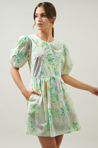 Arrietty Floral Alba Puff Sleeve Mini Dress