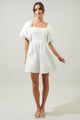Marion Oversized Puff Sleeve Babydoll Mini Dress