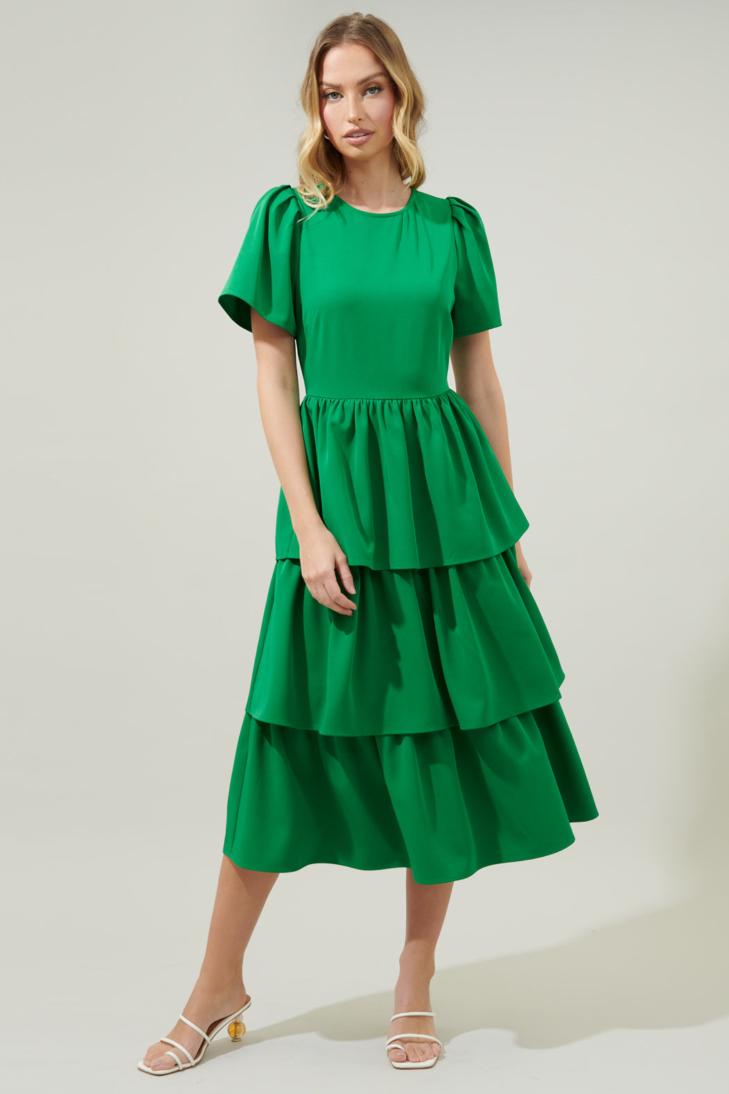 Sweet Nothing Tiered Midi Dress FUCHSIA / XS by Sugarlips Sweet Nothing Tiered Midi Dress FUCHSIA / XS by Sugarlips
