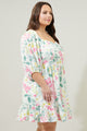 Jacinda Floral Scotia Puff Sleeve Babydoll Dress Curve