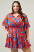 Mazie Floral Amorcito Bell Sleeve Mini Dress Curve