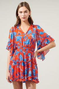 Mazie Floral Amorcito Bell Sleeve Mini Dress