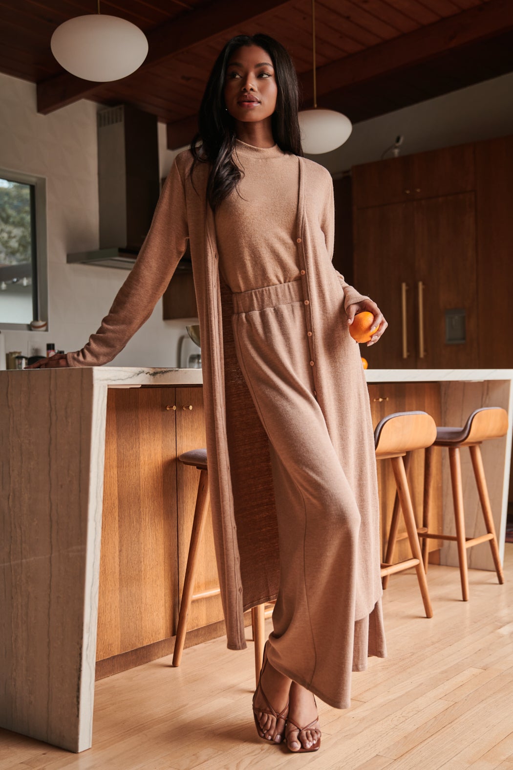 Neada Midi Cardigan Knit Dress Latte / M by Sugarlips Neada Midi Cardigan Knit Dress Latte / M by Sugarlips