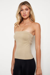 Cinched Strapless Seamless Top