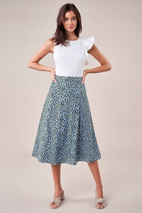 Vamos A La Leopard Print Midi Skirt