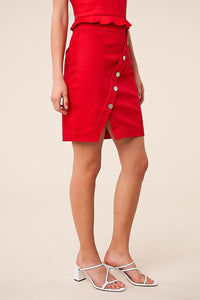 Cruel Intentions Asymmetrical Button Mini Skirt