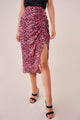 Lilian Pink Leopard Midi Skirt