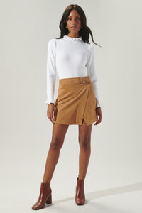 Desert Heart Faux Suede Asymmetrical Mini Skirt