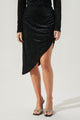 Midnight Prowl Asymmetrical Ruched Skirt