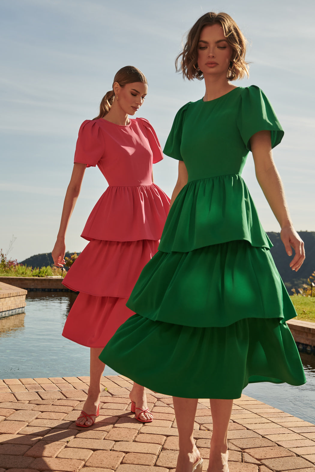 Sweet Nothing Tiered Midi Dress FUCHSIA / XS by Sugarlips Sweet Nothing Tiered Midi Dress FUCHSIA / XS by Sugarlips