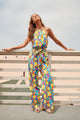 Yara Rainbow Floral Lighthearted Trapeze Jumpsuit