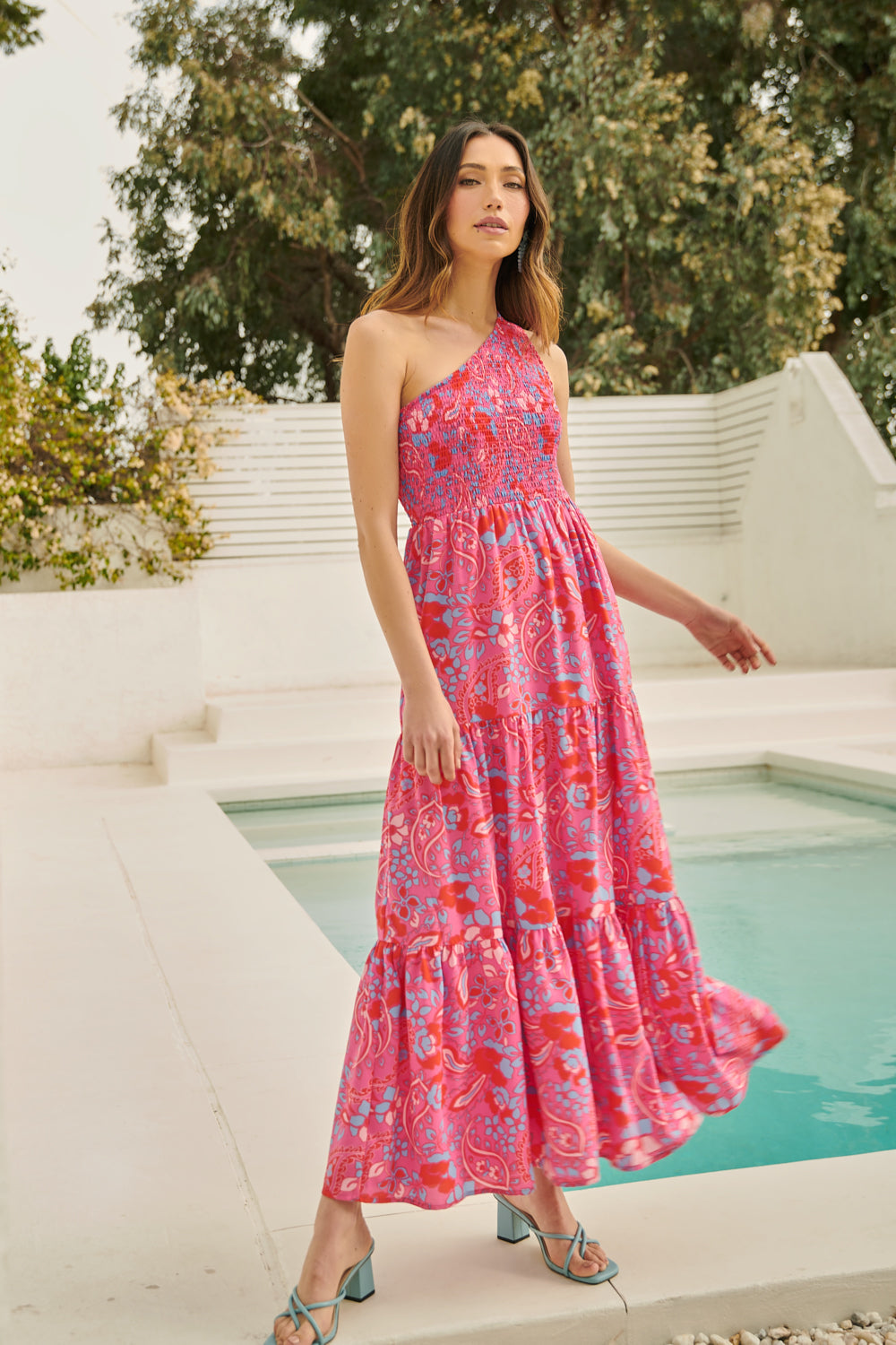 Sao Paulo Smocked One Shoulder Lys Maxi Dress Sugarlips Sao Paulo Smocked One Shoulder Lys Maxi Dress Sugarlips