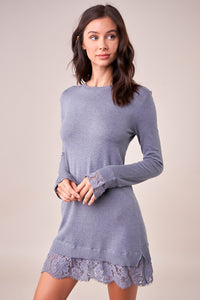 Imani Lace Insert Sweater Dress