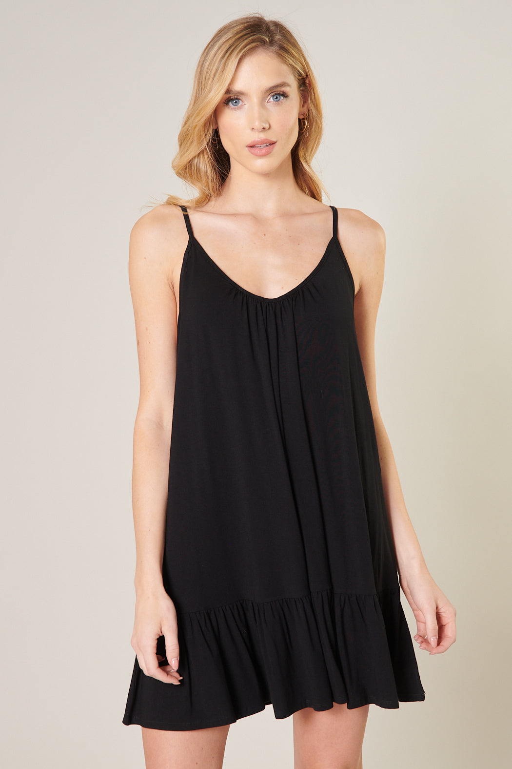 Sicily Trapeze Mini Tank Jersey Knit Dress Black / L by Sugarlips Sicily Trapeze Mini Tank Jersey Knit Dress Black / L by Sugarlips