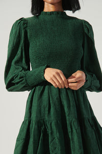 Elizabeth High Neck Smocked Mini Dress