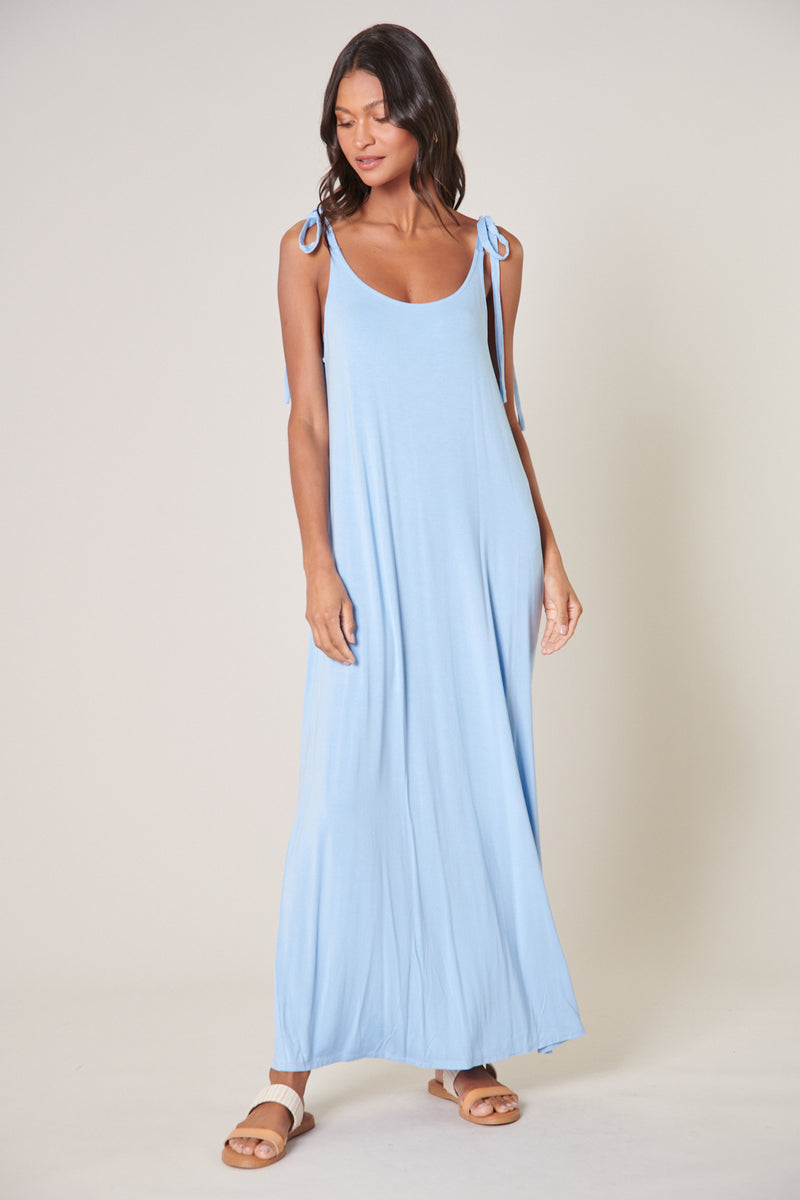 Verona Tie Strap Jersey Knit Maxi Dress – Sugarlips