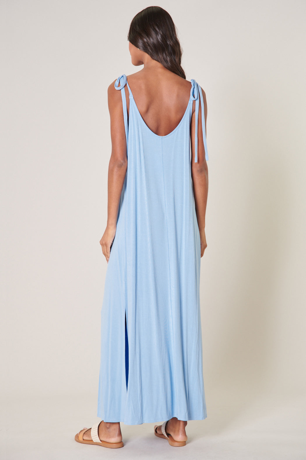 Verona Tie Strap Jersey Knit Maxi Dress Sugarlips Verona Tie Strap Jersey Knit Maxi Dress Sugarlips