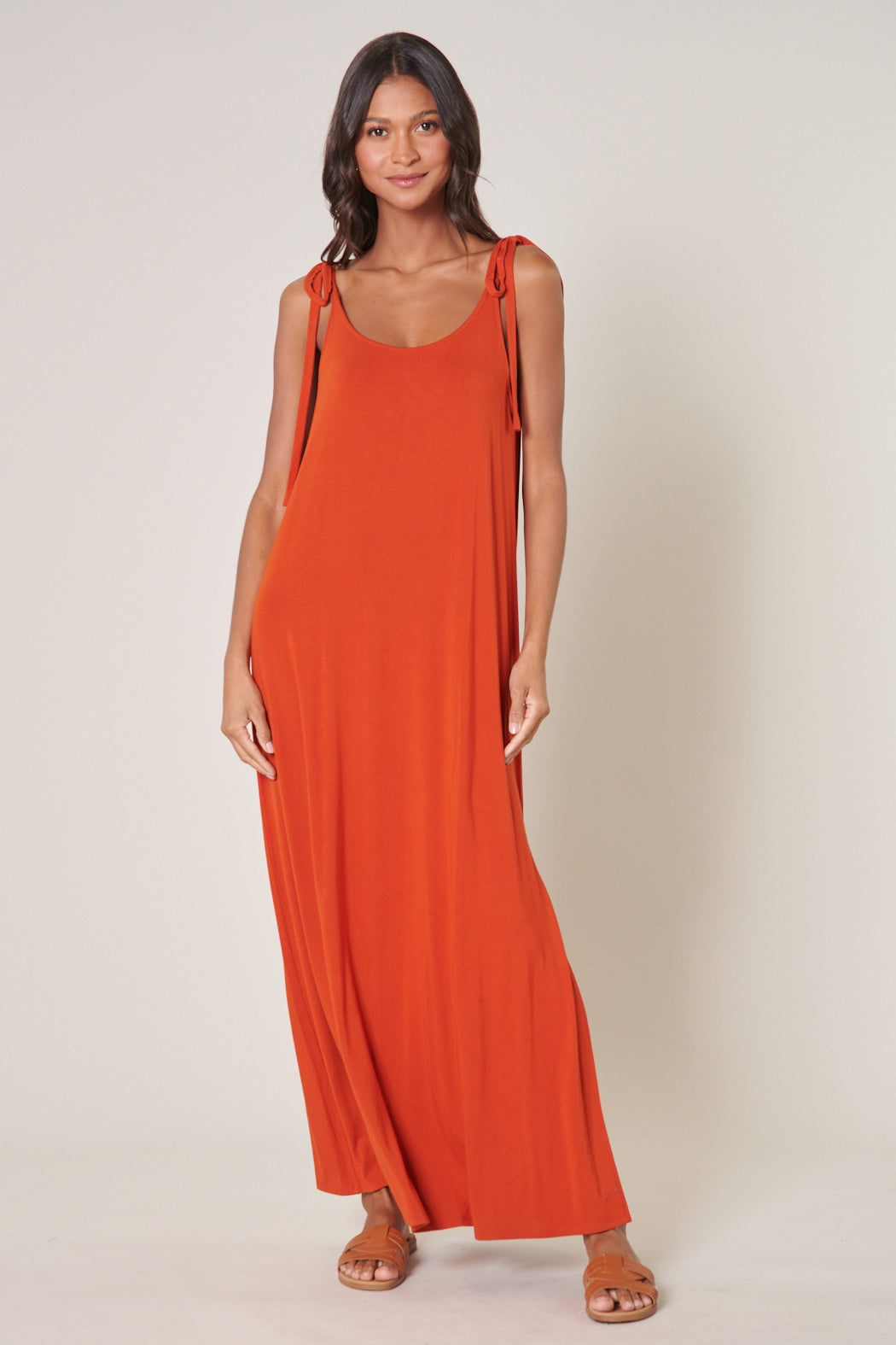 Verona Tie Strap Jersey Knit Maxi Dress Sugarlips Verona Tie Strap Jersey Knit Maxi Dress Sugarlips