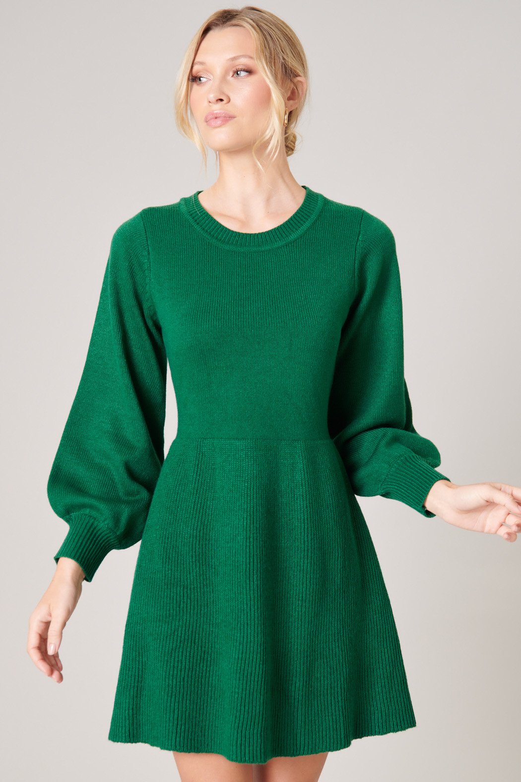 Rock the Bells Balloon Sleeve Sweater Dress Rock the Bells Balloon Sleeve Sweater Dress