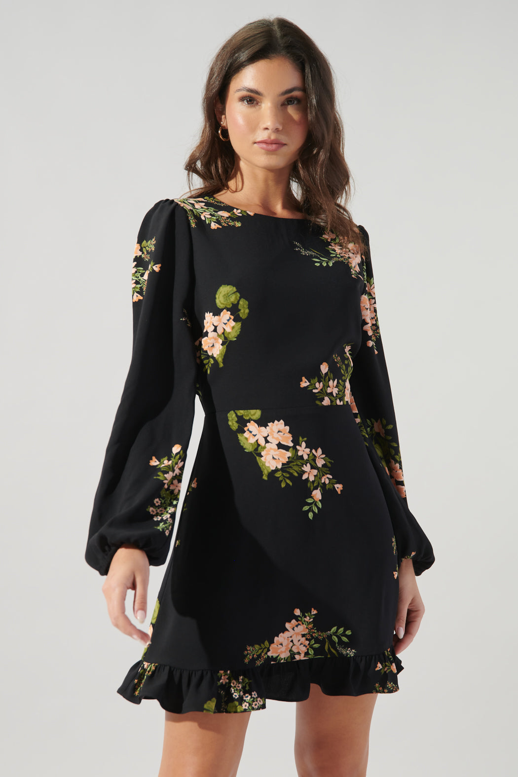 flounce mini dress Nicolina Lace Flounce Mini Dress