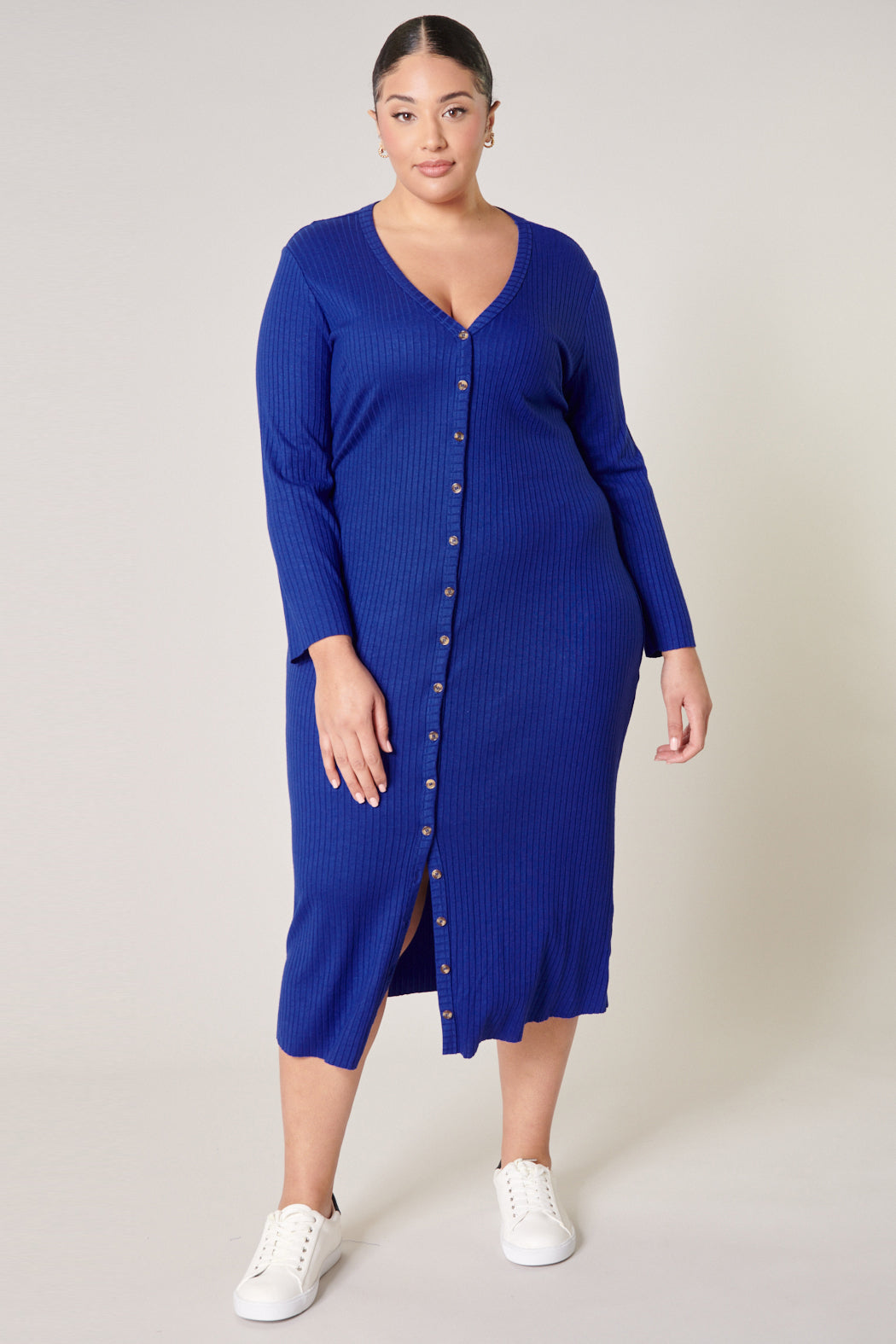 Provence Ribbed Knit Midi Cardigan Dress Curve Sugarlips Provence Ribbed Knit Midi Cardigan Dress Curve Sugarlips