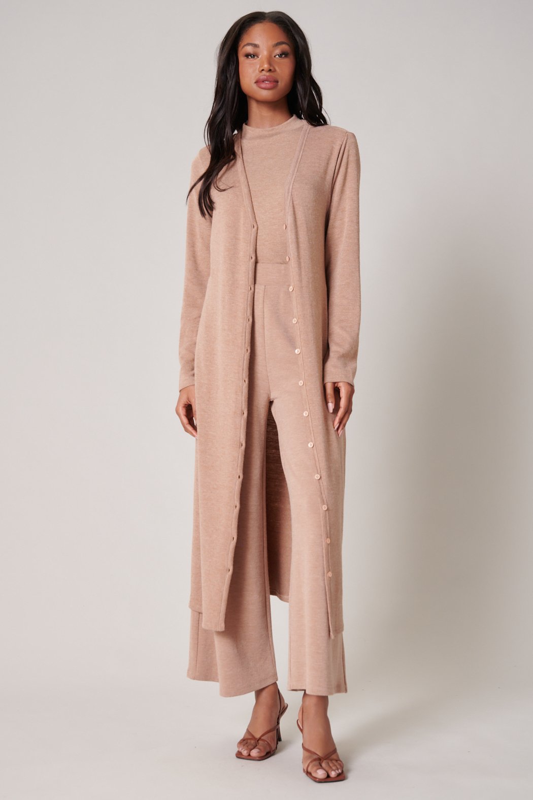 Neada Midi Cardigan Knit Dress Latte / M by Sugarlips Neada Midi Cardigan Knit Dress Latte / M by Sugarlips