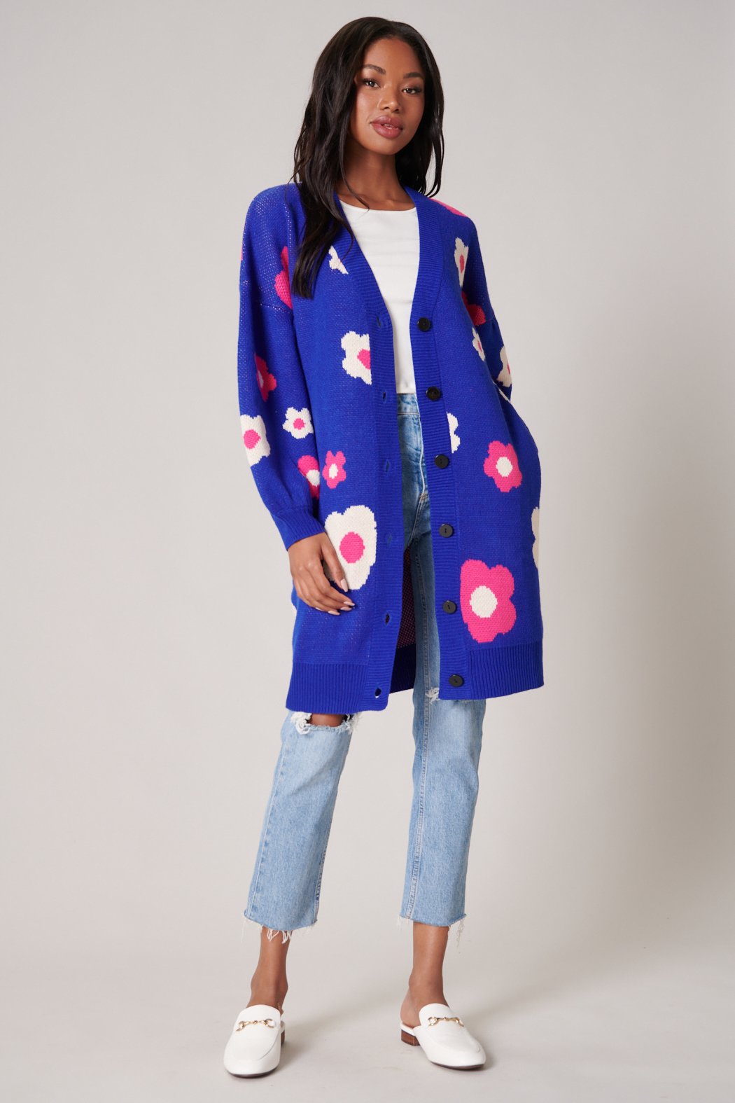 Gilly Floral Oversized Cardigan – Sugarlips