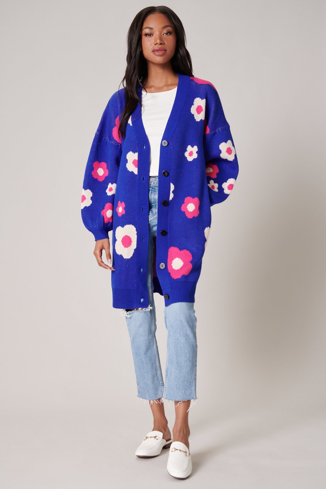Gilly Floral Oversized Cardigan – Sugarlips