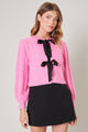Pinky Promise Bow Tie Cardigan