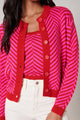 I Want Candy Button Front Chevron Cardigan