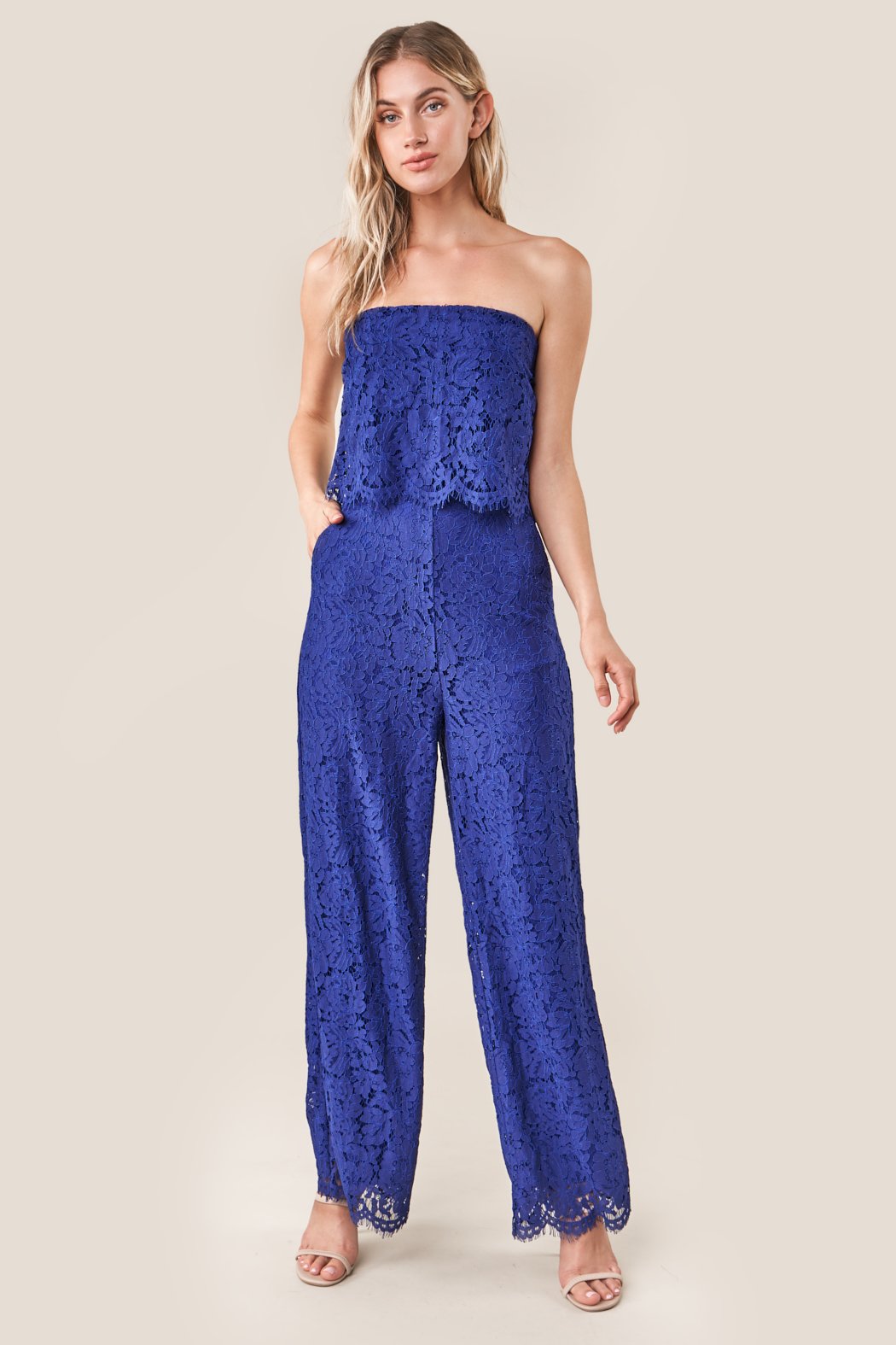 Lust For Love Strapless Lace Jumpsuit – Sugarlips