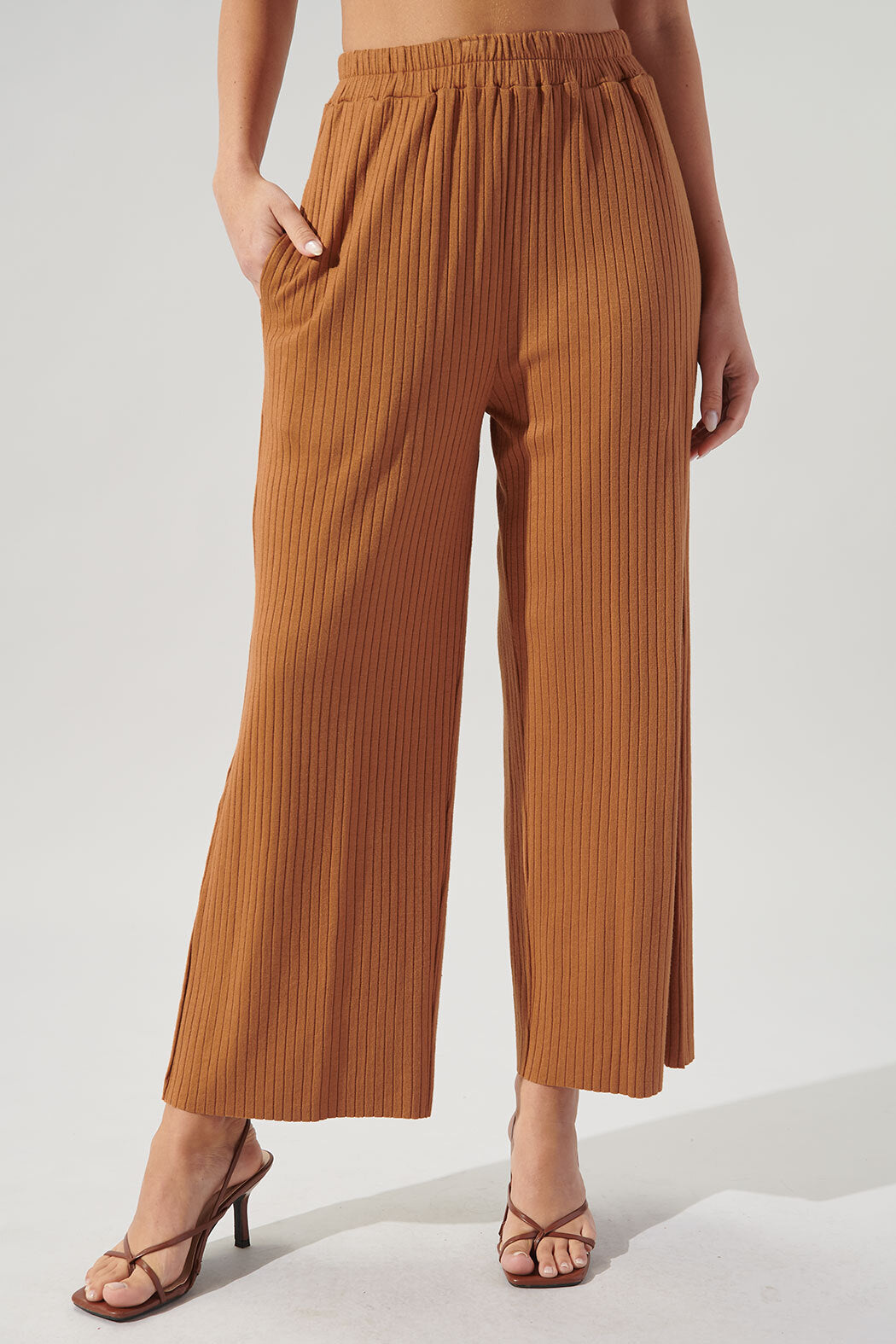 Rib knit jersey trousers Color nude  RESERVED  2459P02M