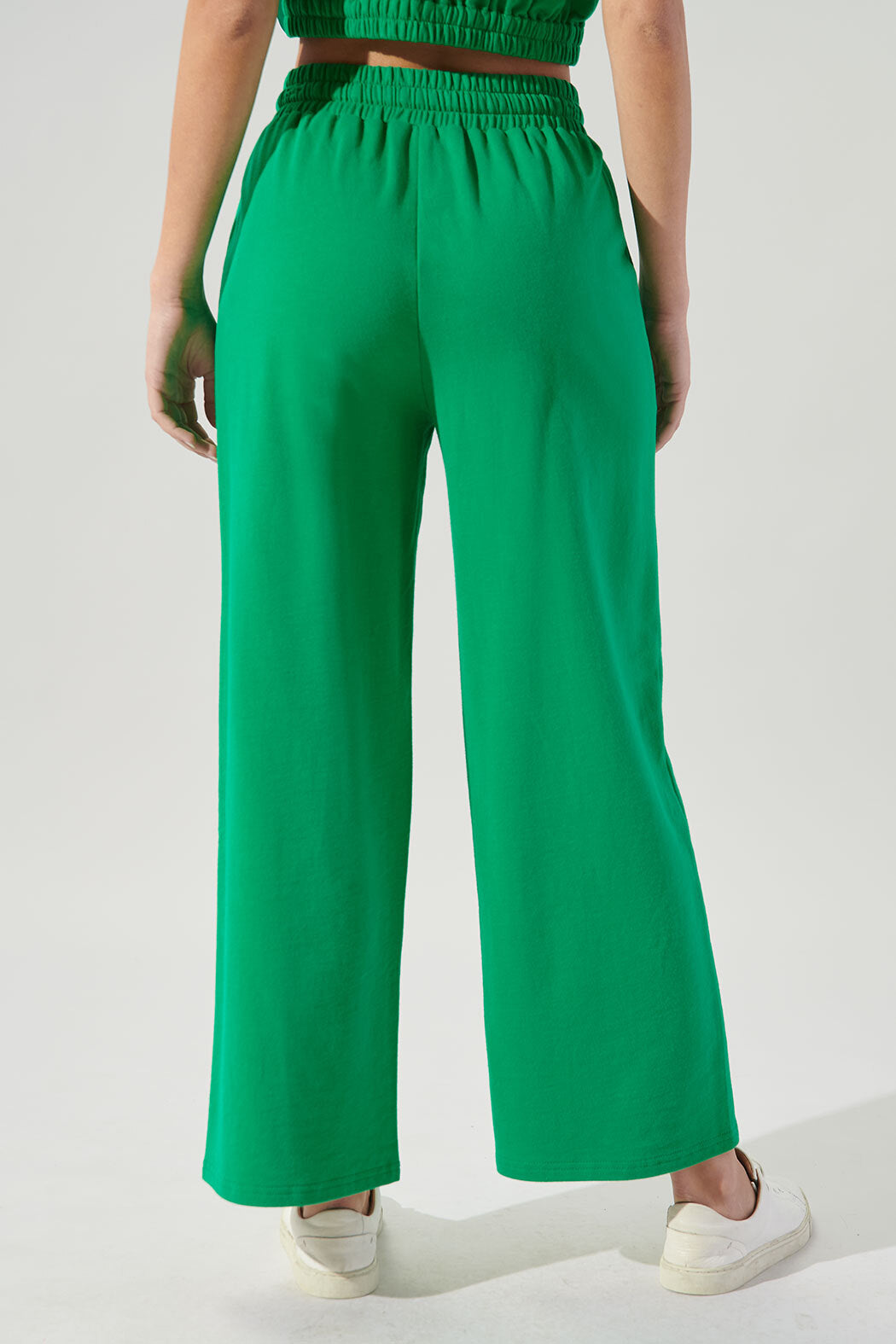 Deanna French Terry Knit Wide Leg Pants