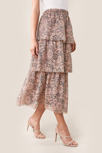 Rhiannon Tiered Lace Midi Skirt
