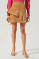 Cider Asymmetrical Ruffle Corduroy Mini Skirt