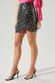 Night Fever Sequin Ruffle Mini Skirt