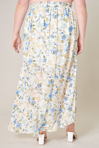 Luz Floral Saturated Love High Low Midi Skirt Curve