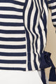 True Blue Striped Long Sleeve Crop Top