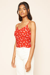 Life's A Breeze Floral Print Buttoned Cami