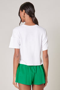 Everyday Cropped Short Sleeve Jersey Knit T Shirt
