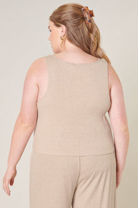 Provence Ribbed Knit Tank Top Curve