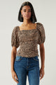 Take A Chance Leopard Ruched Seville Top