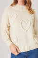 Soft Spot Heart Shaped Pom Sweater